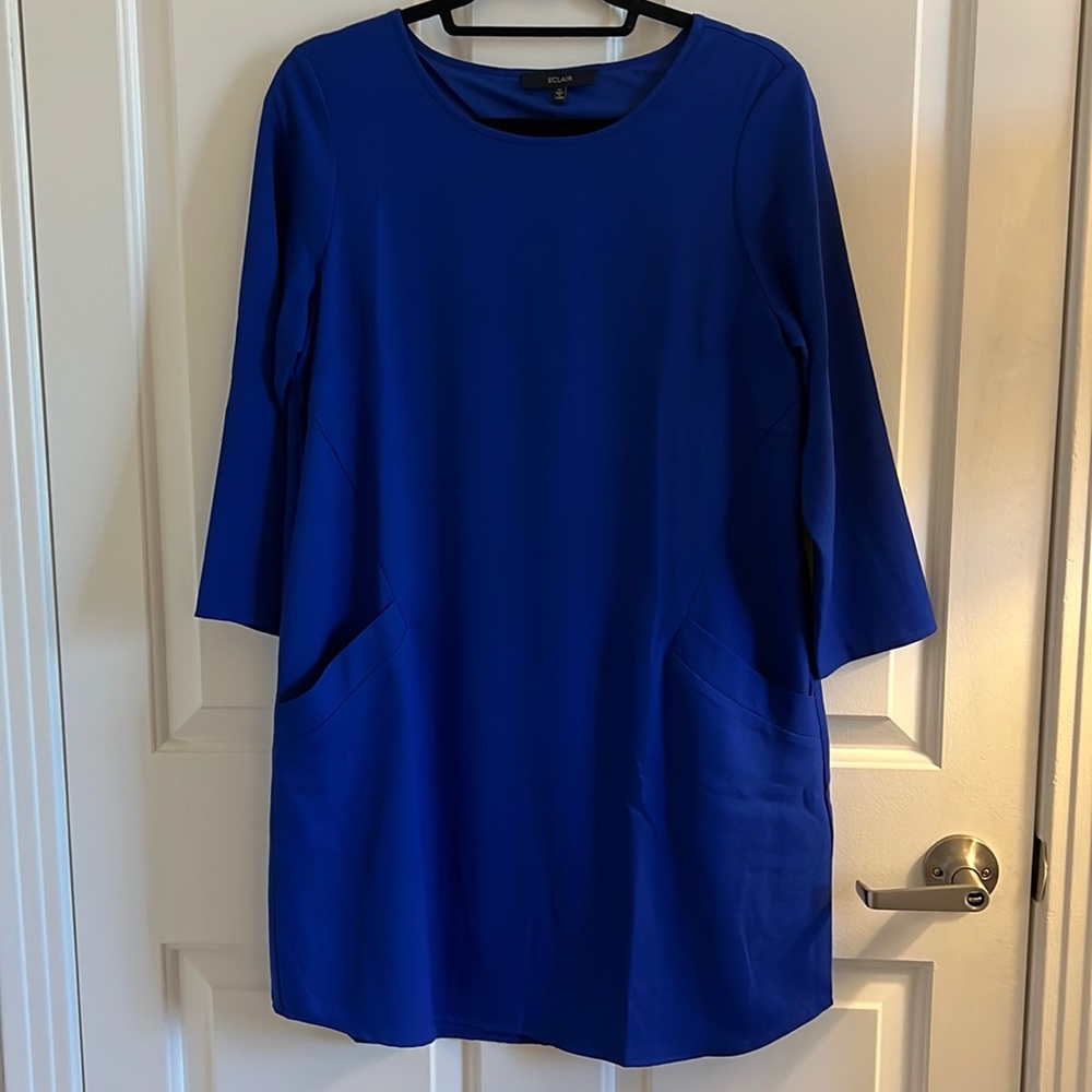 Royal Blue 💙 Eclair Sleeved Dress with Pockets